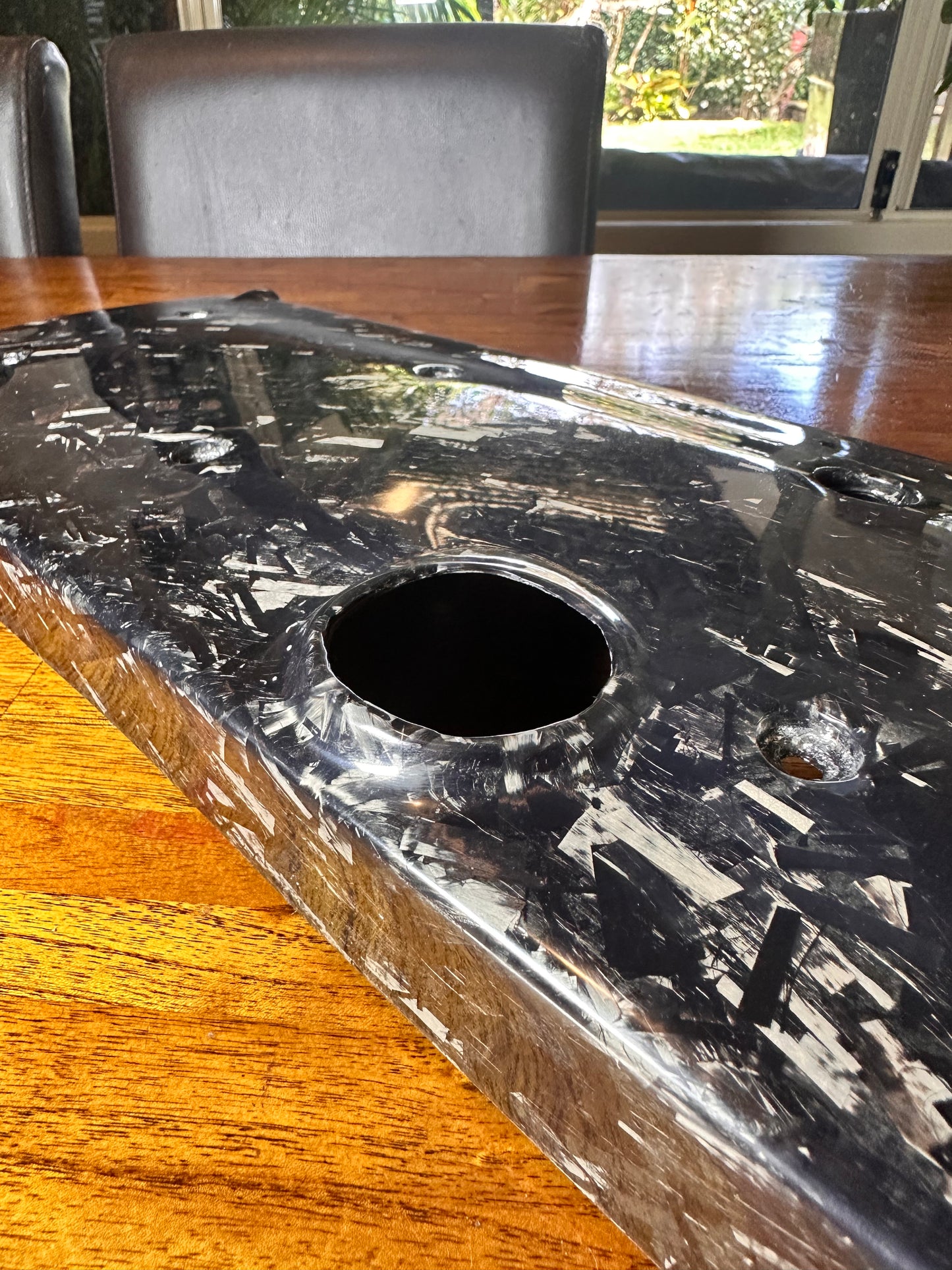 FG Falcon forged carbon coil cover showing intricate one-of-a-kind pattern